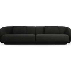 Mazzini Sofas Canapé Linden Chenille 4 Places noir - 304x102x72 cm