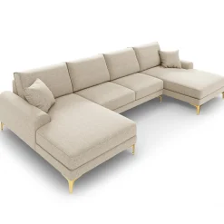 Mazzini Sofas Canapé Panoramique 6 places Madara beige - 334x182x90 cm