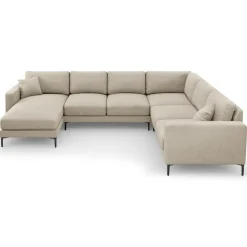 Mazzini Sofas Canapé Panoramique droit Venus 6 Places beige - 326x236x90 cm