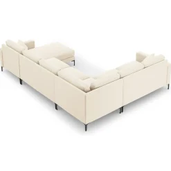 Online Mazzini Sofas Canapé Panoramique gauche Velours Venus 6 Places beige clair - 326x236x90 cm