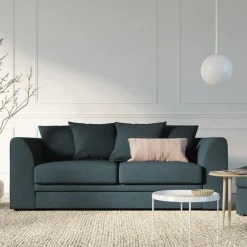 Mazzini Sofas Canapé Quince 3 Places bleu - 182x92x80 cm