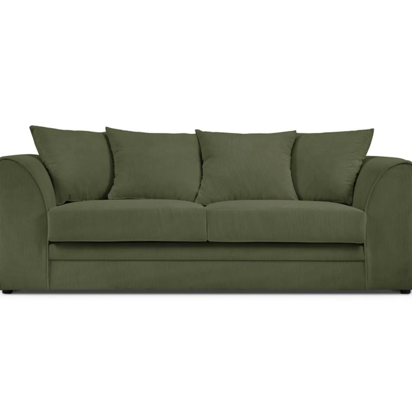 Best Mazzini Sofas Canapé Quince Velours côtelé 3 Places vert - 182x92x80 cm