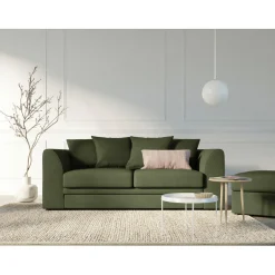Best Mazzini Sofas Canapé Quince Velours côtelé 3 Places vert - 182x92x80 cm