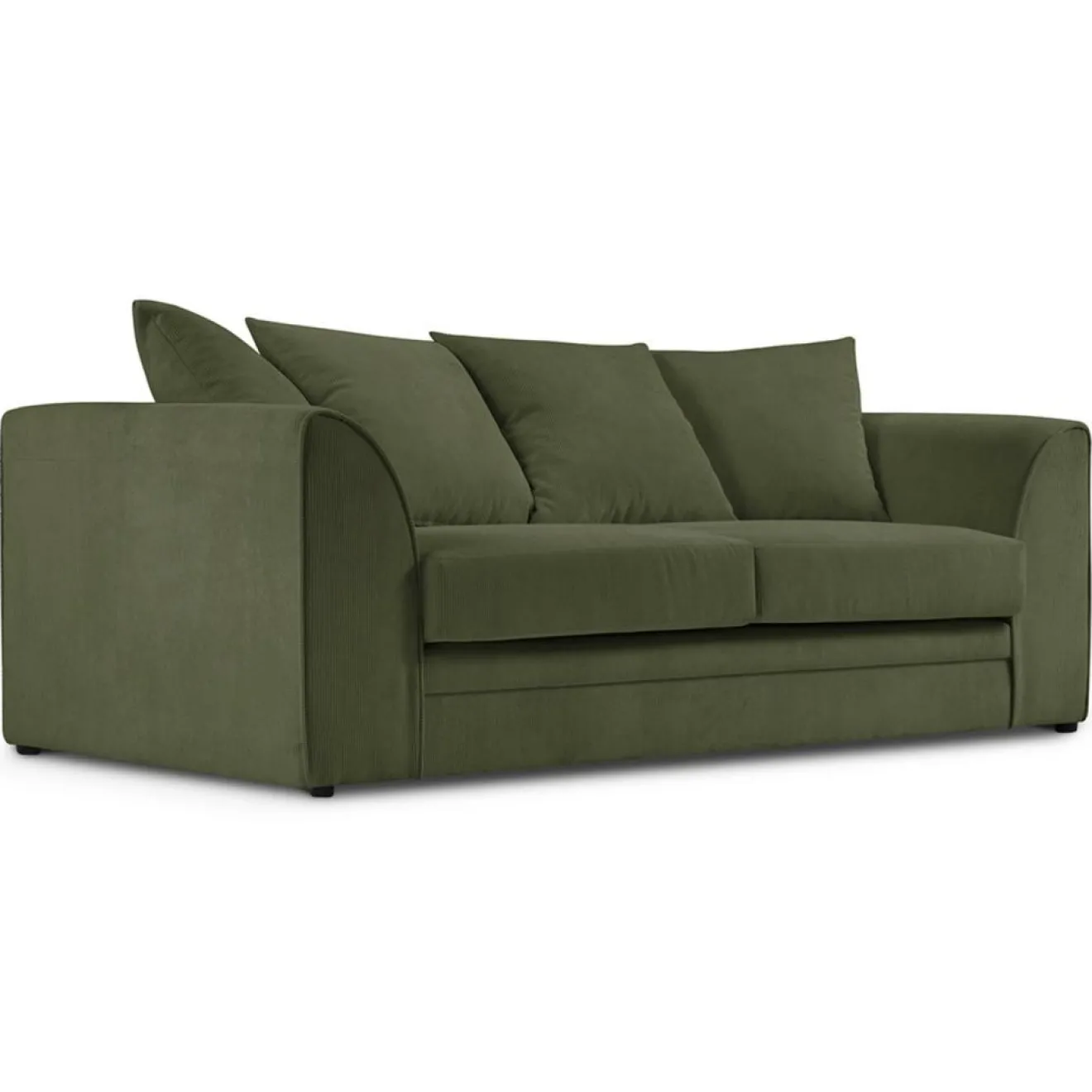 Best Mazzini Sofas Canapé Quince Velours côtelé 3 Places vert - 182x92x80 cm