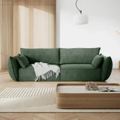 Mazzini Sofas Canapé Vanda 3 Places vert bouteille - 208x100x85 cm