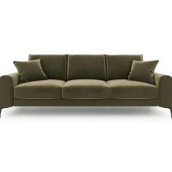 Mazzini Sofas Canapé Velours 3 places Madara vert - 222x102x90 cm