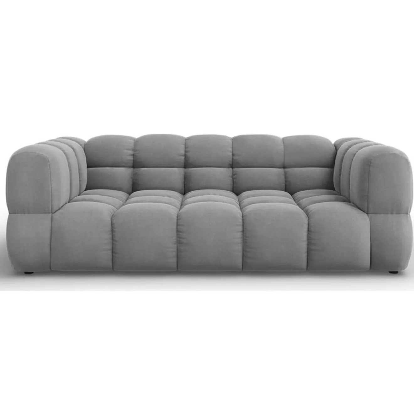 Mazzini Sofas Canapé Velours Aster 3 Places gris clair - 214x102x75 cm