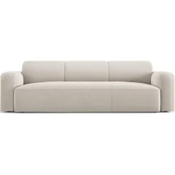 Mazzini Sofas Canapé Velours Jasmin 3 Places beige - 235x95x72 cm