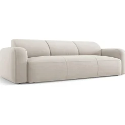 Mazzini Sofas Canapé Velours Jasmin 3 Places beige - 235x95x72 cm