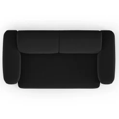 Mazzini Sofas Canapé Velours Jasmin 2 Places noir - 170x95x72 cm
