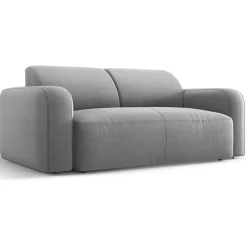 Mazzini Sofas Canapé Velours Jasmin 2 Places gris - 170x95x72 cm