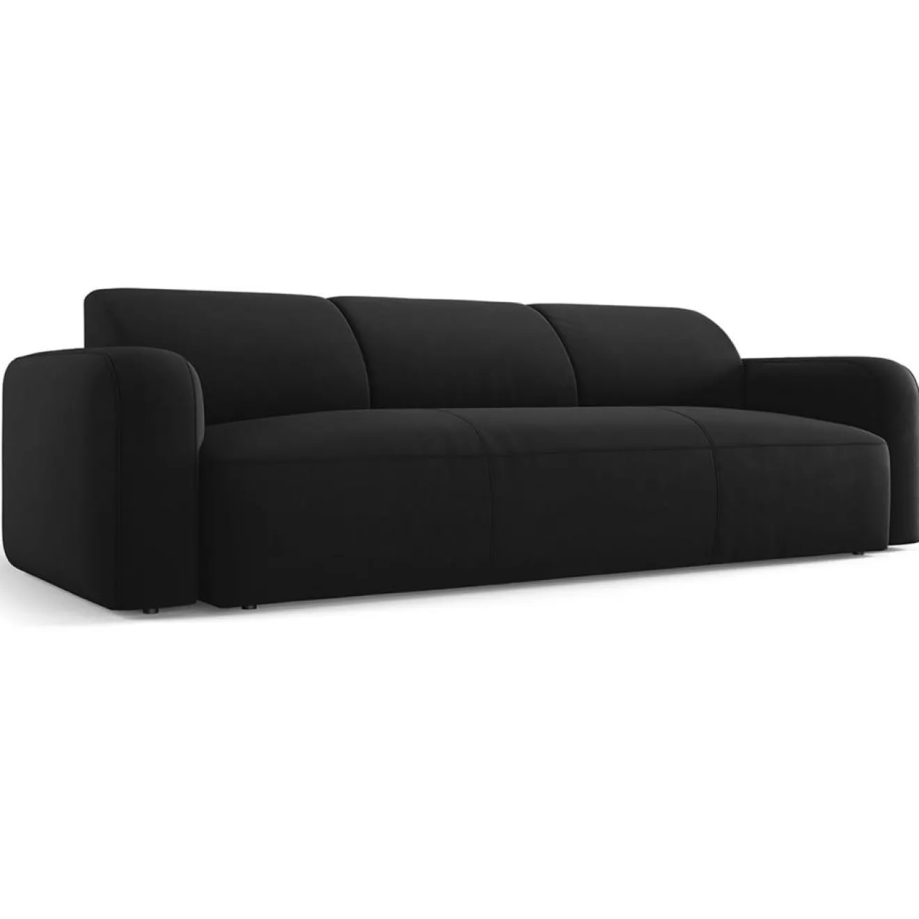 Outlet Mazzini Sofas Canapé Velours Jasmin 3 Places noir - 235x95x72 cm