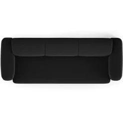Outlet Mazzini Sofas Canapé Velours Jasmin 3 Places noir - 235x95x72 cm