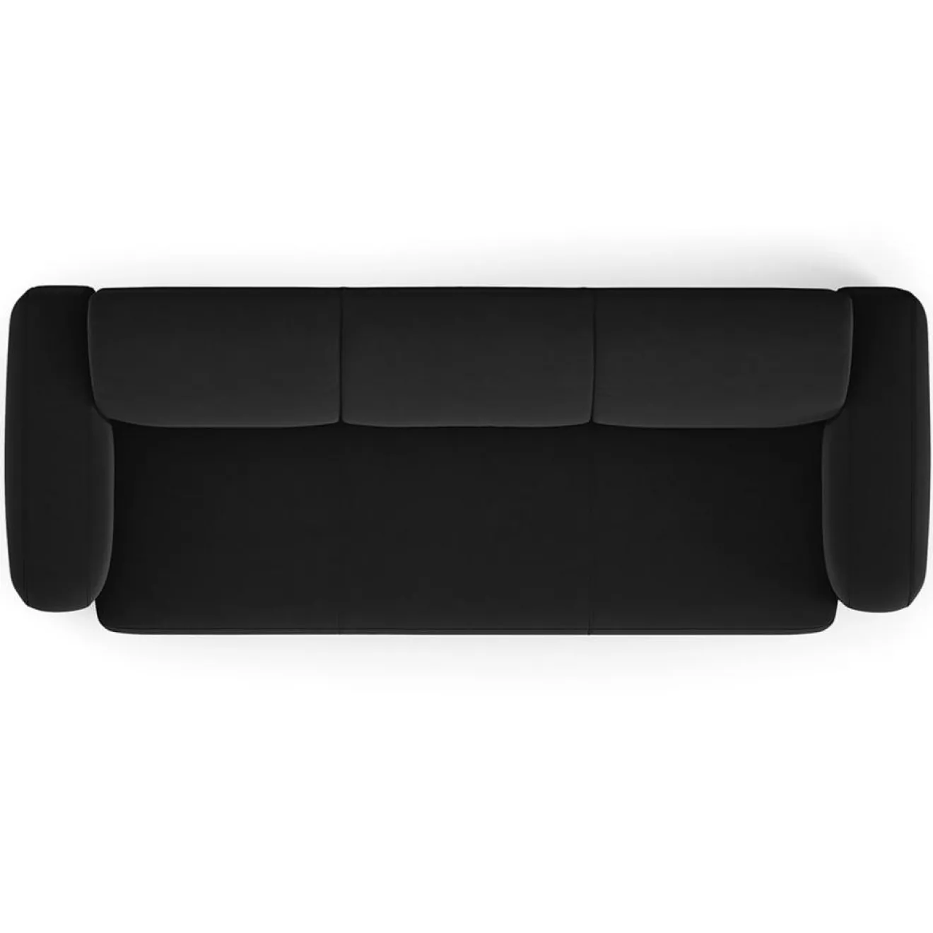 Outlet Mazzini Sofas Canapé Velours Jasmin 3 Places noir - 235x95x72 cm