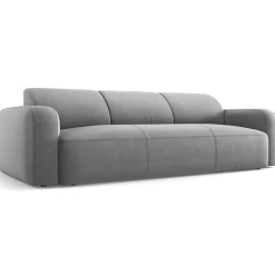 Mazzini Sofas Canapé Velours Jasmin 3 Places gris - 235x95x72 cm