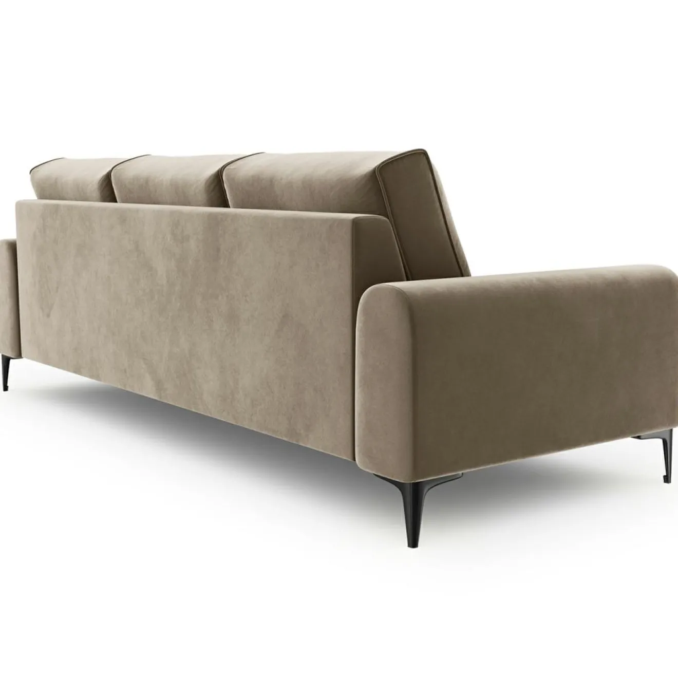 Mazzini Sofas Canapé Velours Madara beige - 222x102x90 cm