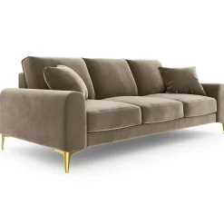 Best Mazzini Sofas Canapé Velours Madara beige - 237x102x90 cm