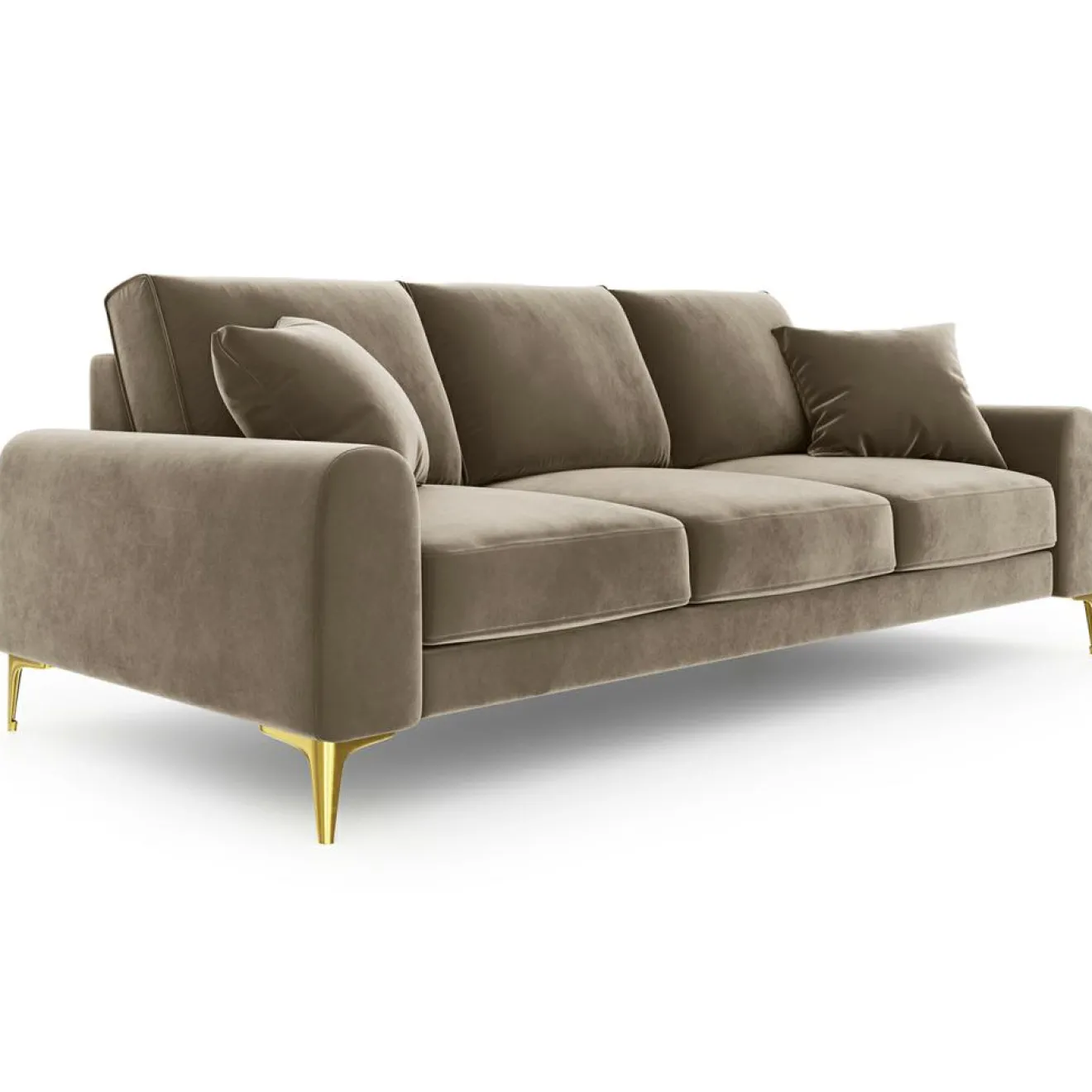 Best Mazzini Sofas Canapé Velours Madara beige - 237x102x90 cm