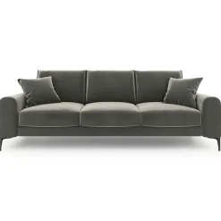 New Mazzini Sofas Canapé Velours Madara gris - 222x102x90 cm