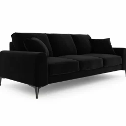 Outlet Mazzini Sofas Canapé Velours Madara noir - 222x102x90 cm