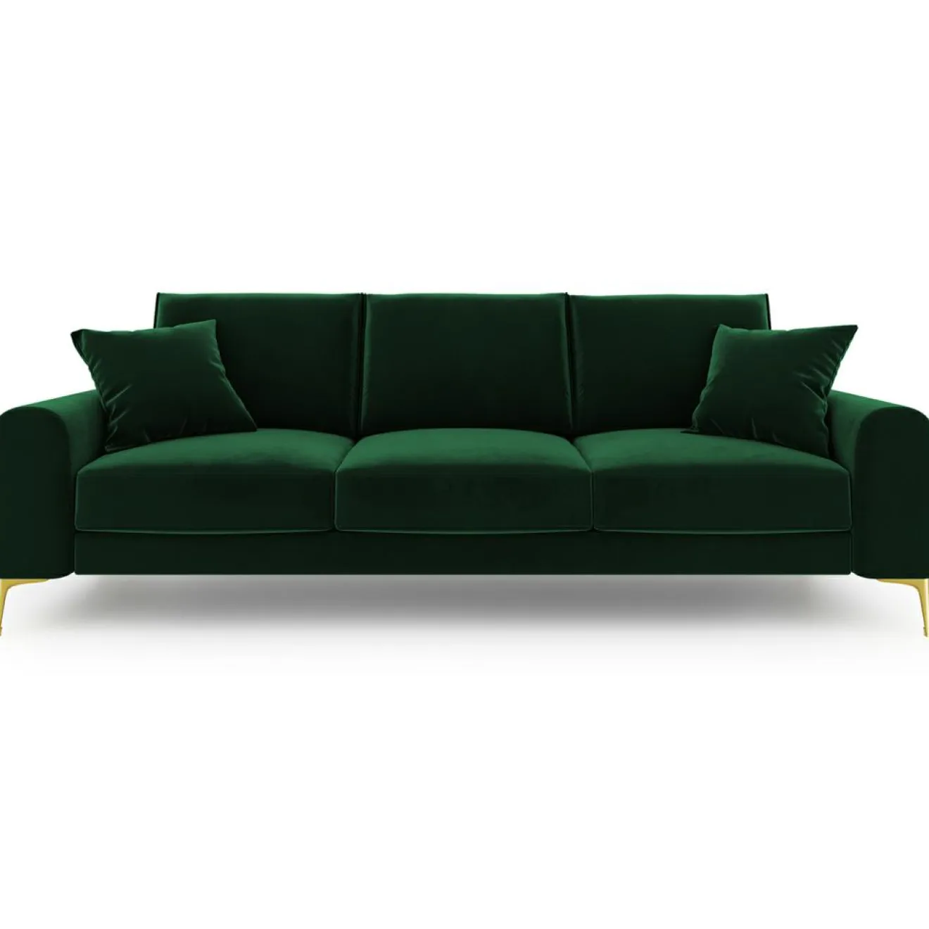 Mazzini Sofas Canapé Velours Madara vert bouteille - 237x102x90 cm