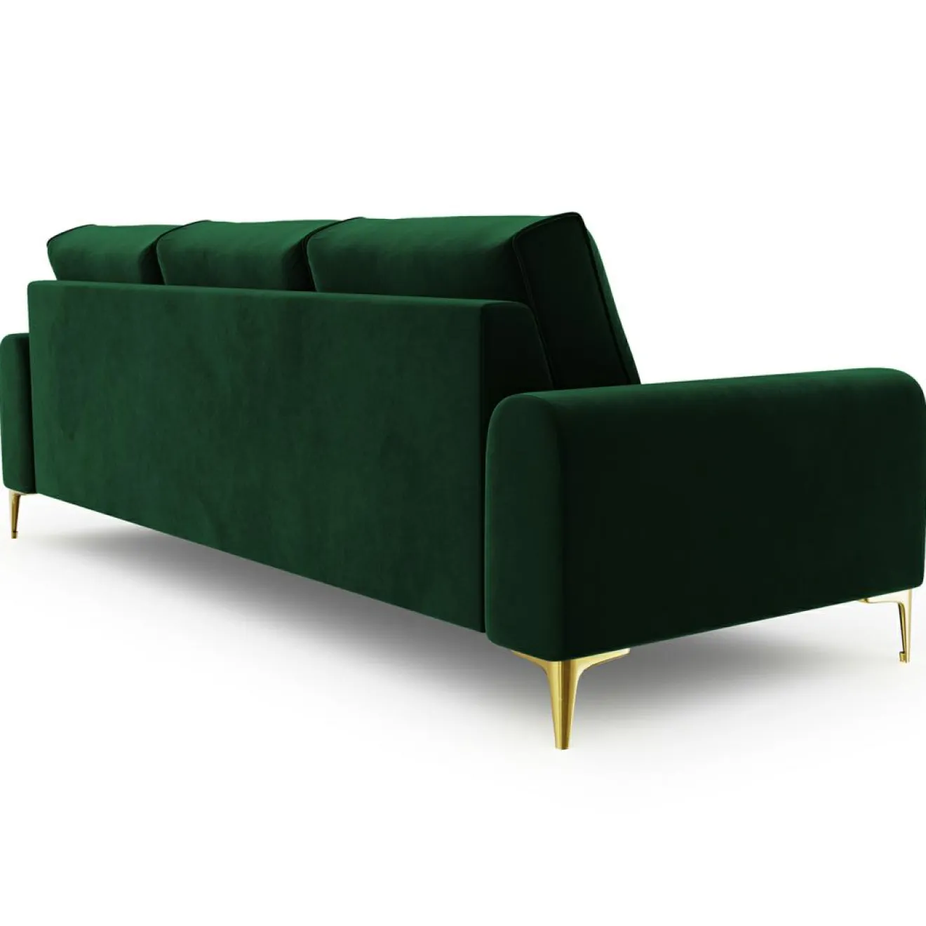 Mazzini Sofas Canapé Velours Madara vert bouteille - 237x102x90 cm