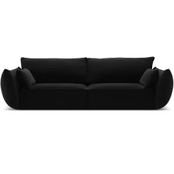 Clearance Mazzini Sofas Canapé Velours Vanda 3 Places noir - 208x100x85 cm