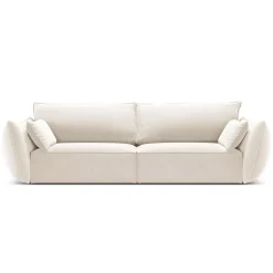 Discount Mazzini Sofas Canapé Velours Vanda 3 Places beige clair - 208x100x85 cm