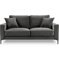 Mazzini Sofas Canapé Velours Venus 2 Places gris - 158x92x90 cm