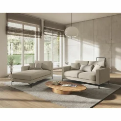 Mazzini Sofas Canapé Venus 2 Places beige - 158x92x90 cm