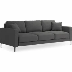 Mazzini Sofas Canapé Venus 3 Places gris foncé - 220x92x90 cm