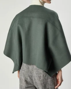 Femme Lou Andrea Cape 100% Laine Lou verte