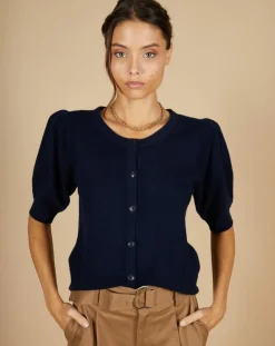 Femme Cashmere Tribu Cardigan 100% Cachemire Claire manches ballon nuit