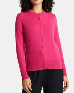 Online Galeries Lafayette Cardigan 100% Cachemire Zacao col rond rose
