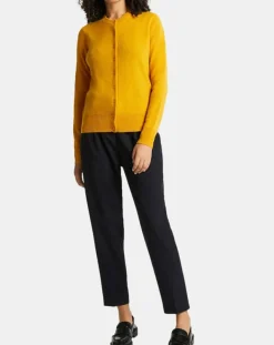 Femme Galeries Lafayette Cardigan 100% Cachemire Zacao jaune