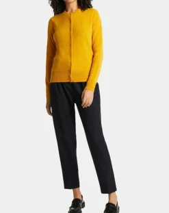 Femme Galeries Lafayette Cardigan 100% Cachemire Zacao jaune