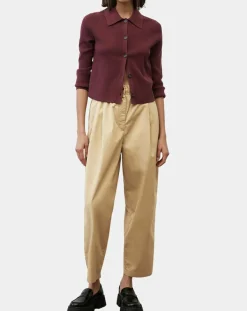 Online Marc O'Polo Cardigan col polo rouge foncé