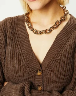 Femme BDG by Urban Outfitters Cardigan cropped Washed Rib marron