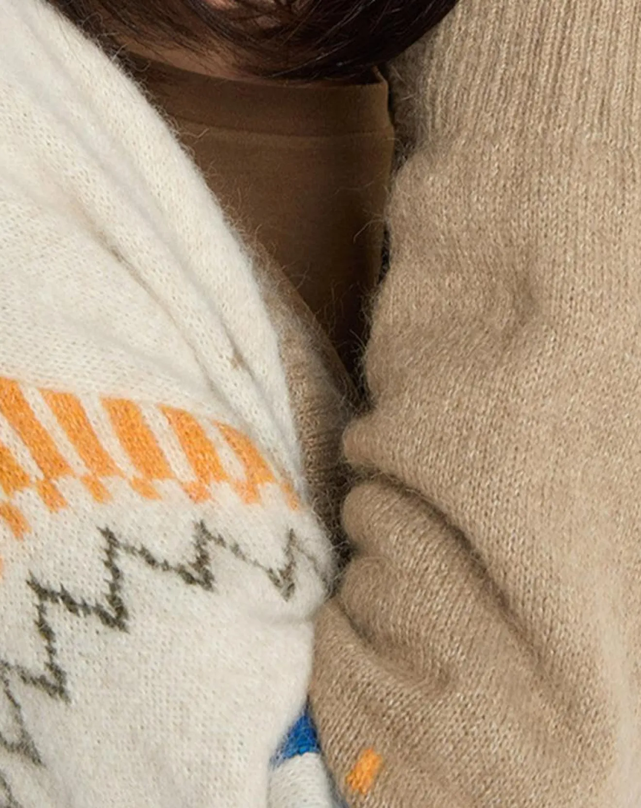 Femme Marc O'Polo Cardigan en Alpaga, Laine & Cachemire mélangés jacquard graphique multicolore