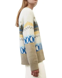 Femme Marc O'Polo Cardigan en Alpaga, Laine & Cachemire mélangés jacquard graphique multicolore