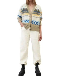 Femme Marc O'Polo Cardigan en Alpaga, Laine & Cachemire mélangés jacquard graphique multicolore
