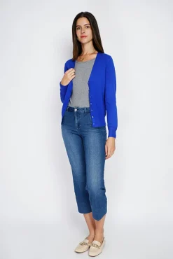 Clearance Assuili Cardigan en Cachemire mélangé col V royal