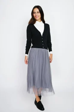 New Assuili Cardigan en Cachemire mélangé col V noir