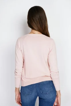 New Assuili Cardigan en Cachemire mélangé col V rose