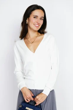 Online Assuili Cardigan en Cachemire mélangé col V naturel