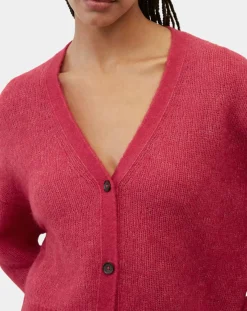 Femme Marc O'Polo Cardigan en Laine & Alpaga mélangés framboise