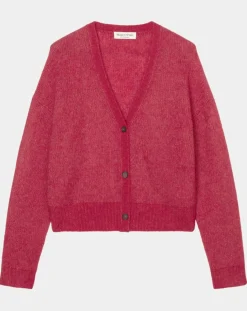 Femme Marc O'Polo Cardigan en Laine & Alpaga mélangés framboise