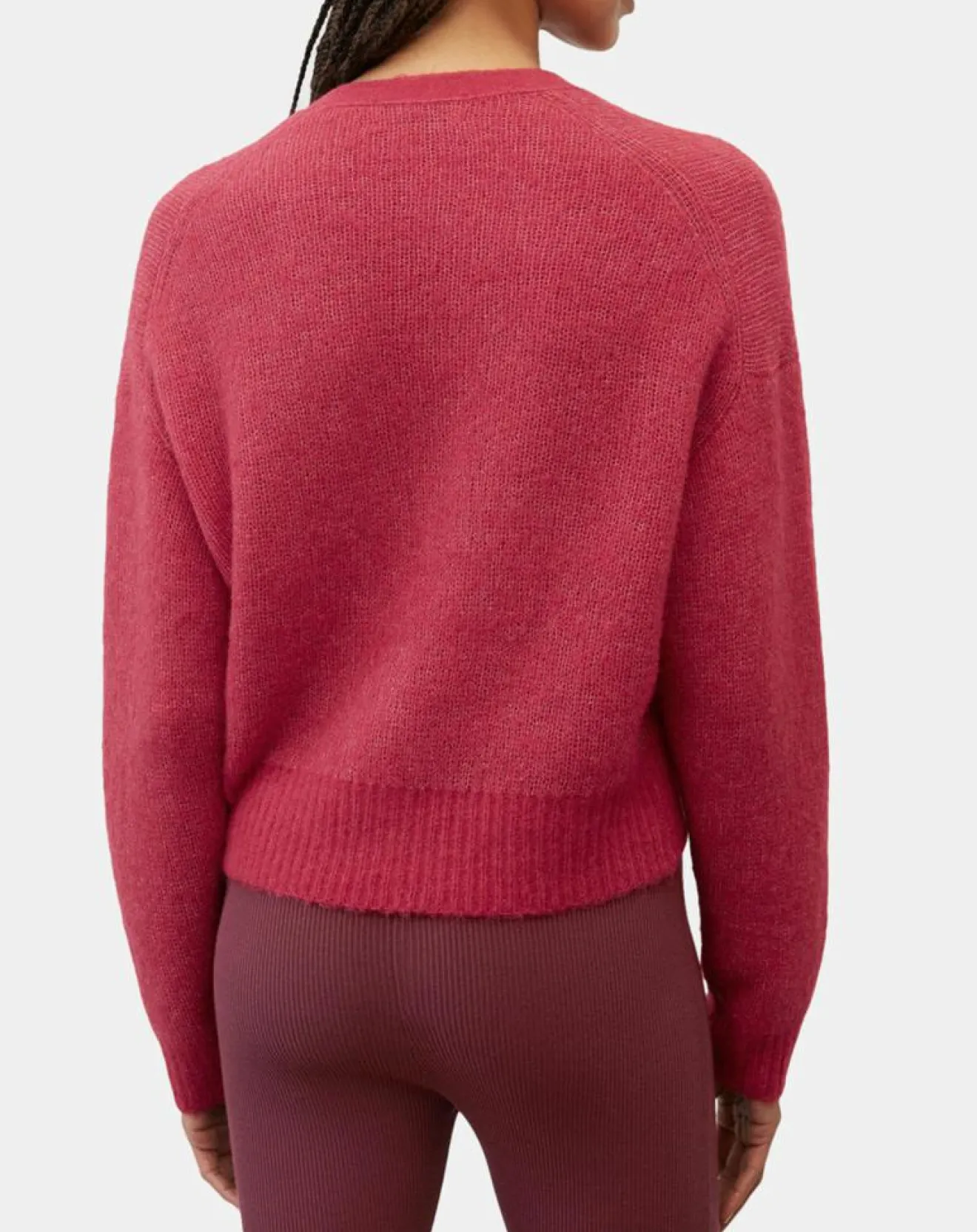 Femme Marc O'Polo Cardigan en Laine & Alpaga mélangés framboise