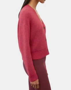 Femme Marc O'Polo Cardigan en Laine & Alpaga mélangés framboise