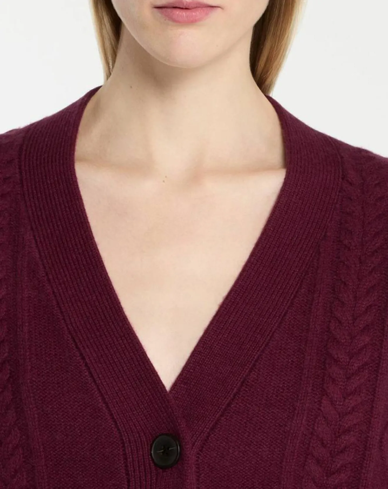 Best Galeries Lafayette Cardigan en Laine & Cachemire Fabiola T col V bordeaux